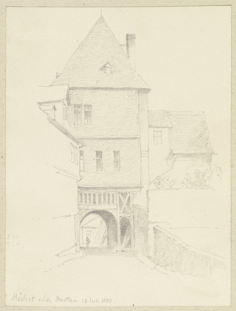 The city gate of Höchst, Carl Theodor Reiffenstein