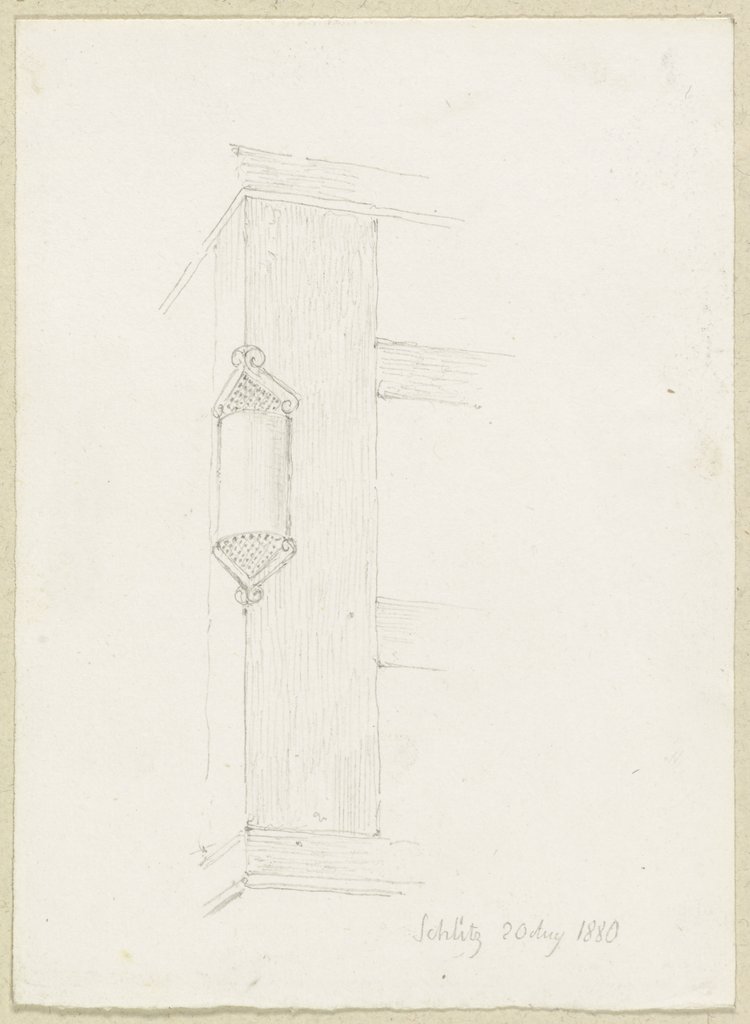 Verzierung an einer Hausecke in Schlitz, Carl Theodor Reiffenstein