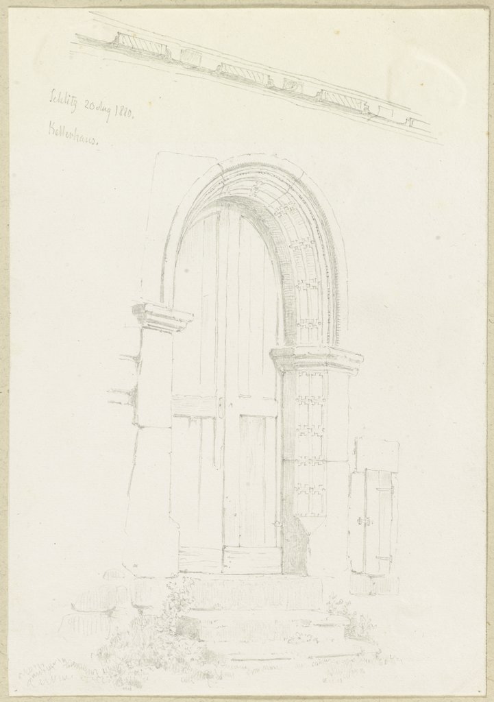 Blick auf das Portal des Kellerhauses in Schlitz, Carl Theodor Reiffenstein