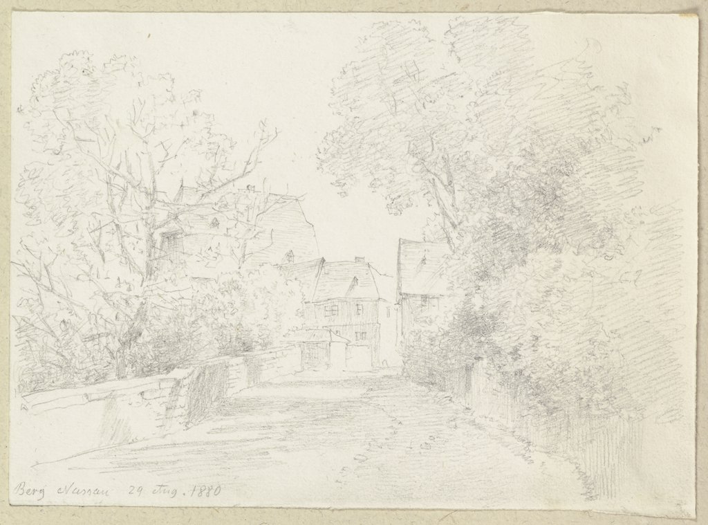 Street in Bergnaussau, Carl Theodor Reiffenstein