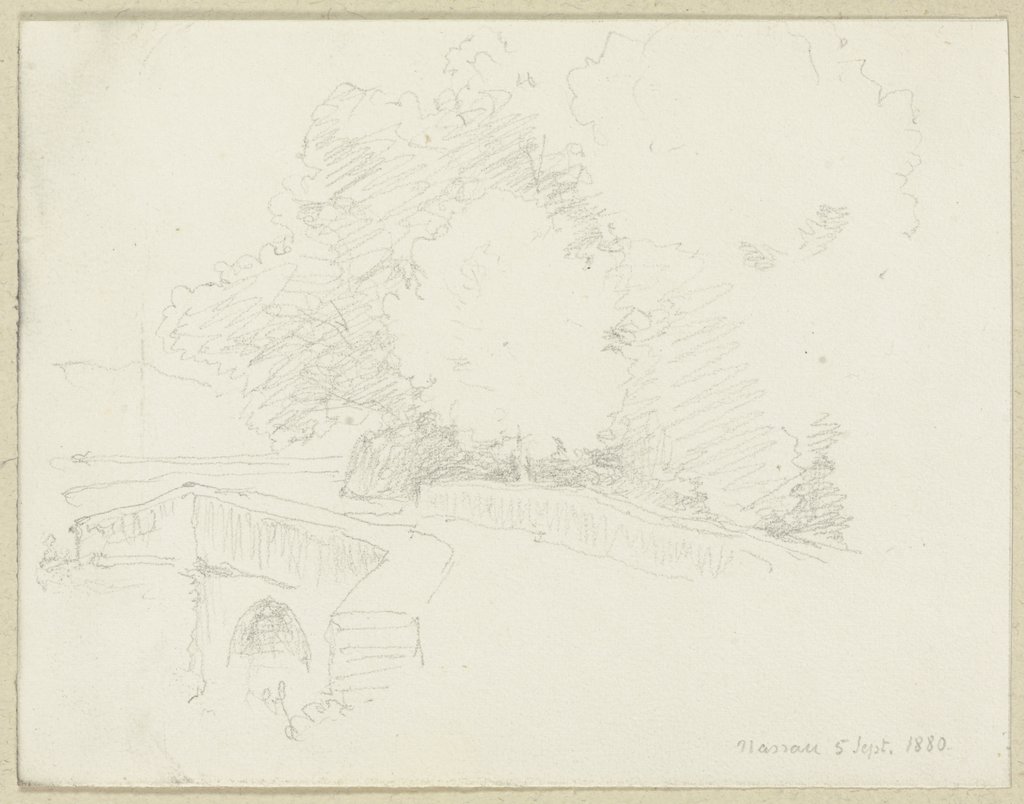 Stone bridge in Nassau, Carl Theodor Reiffenstein