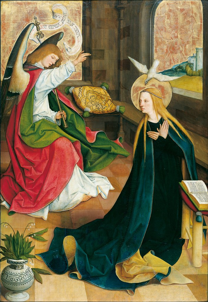 The Annunciation, Master of the Pfullendorf Altar, Bartholomäus Zeitblom;  workshop ?