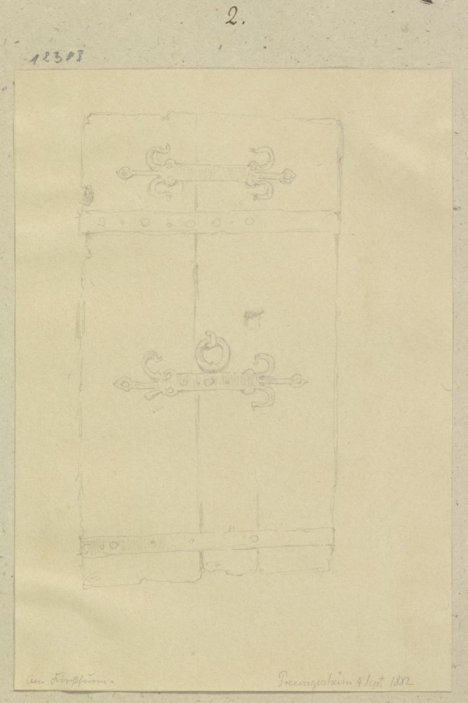 Türblatt des Portals vom Kirchturm in Preungesheim, Carl Theodor Reiffenstein