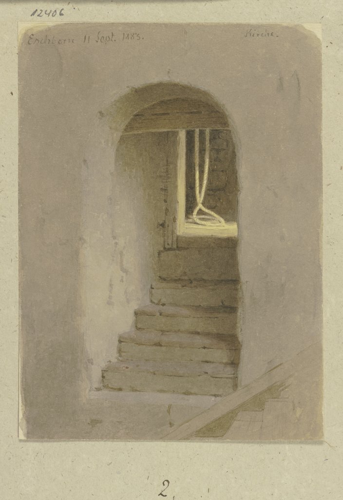 Treppe zur Läutestube einer Kirche in Eschborn, Carl Theodor Reiffenstein