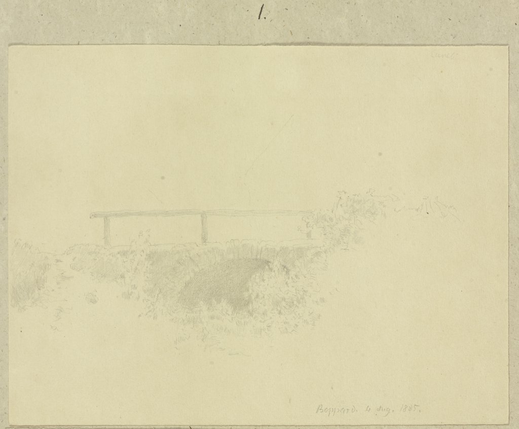 Steinbrücke mit Holzgeländer bei Boppard, Carl Theodor Reiffenstein