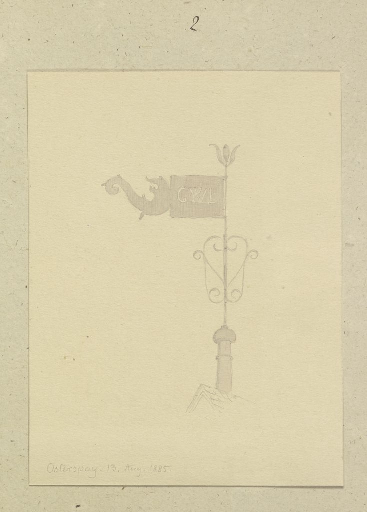 Weather vane in Osterspai, Carl Theodor Reiffenstein