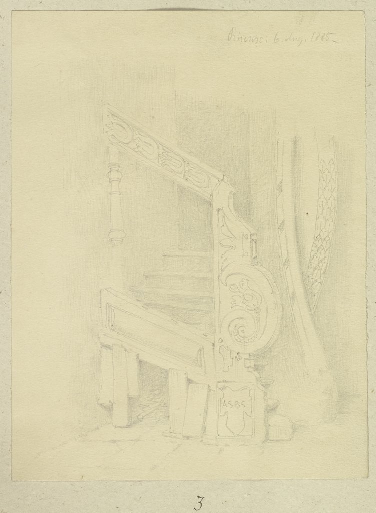 Decorated staircase in Rhens, Carl Theodor Reiffenstein