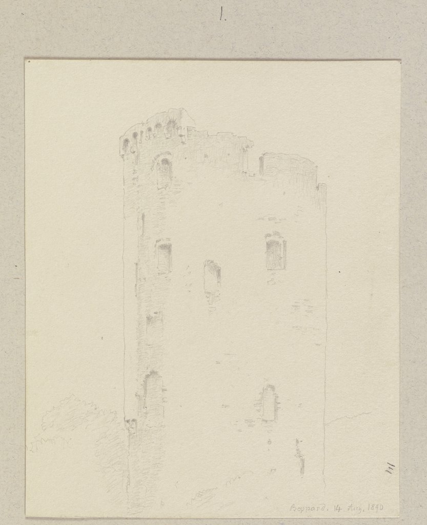 Tower ruin in Boppard, Carl Theodor Reiffenstein