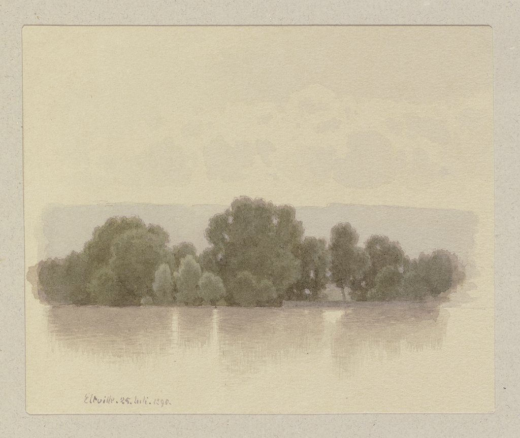 Rheininsel bei Eltville, Carl Theodor Reiffenstein