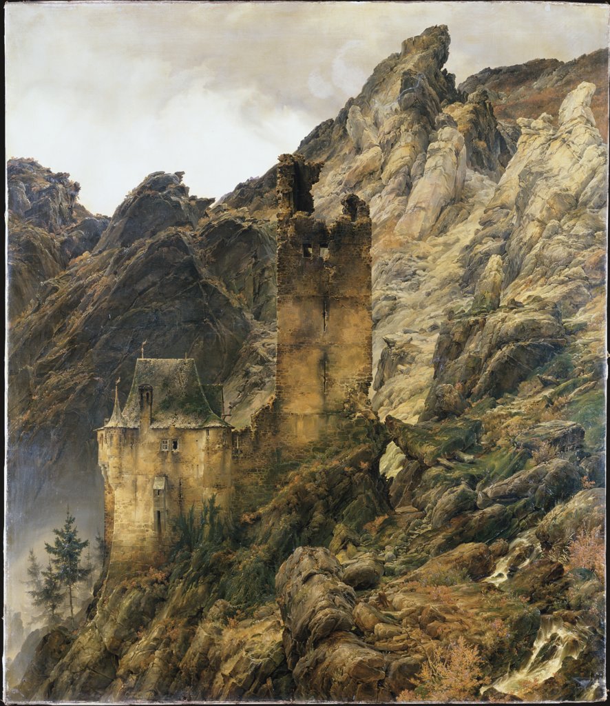 Rocky Landscape: Gorge with Ruins, Carl Friedrich Lessing