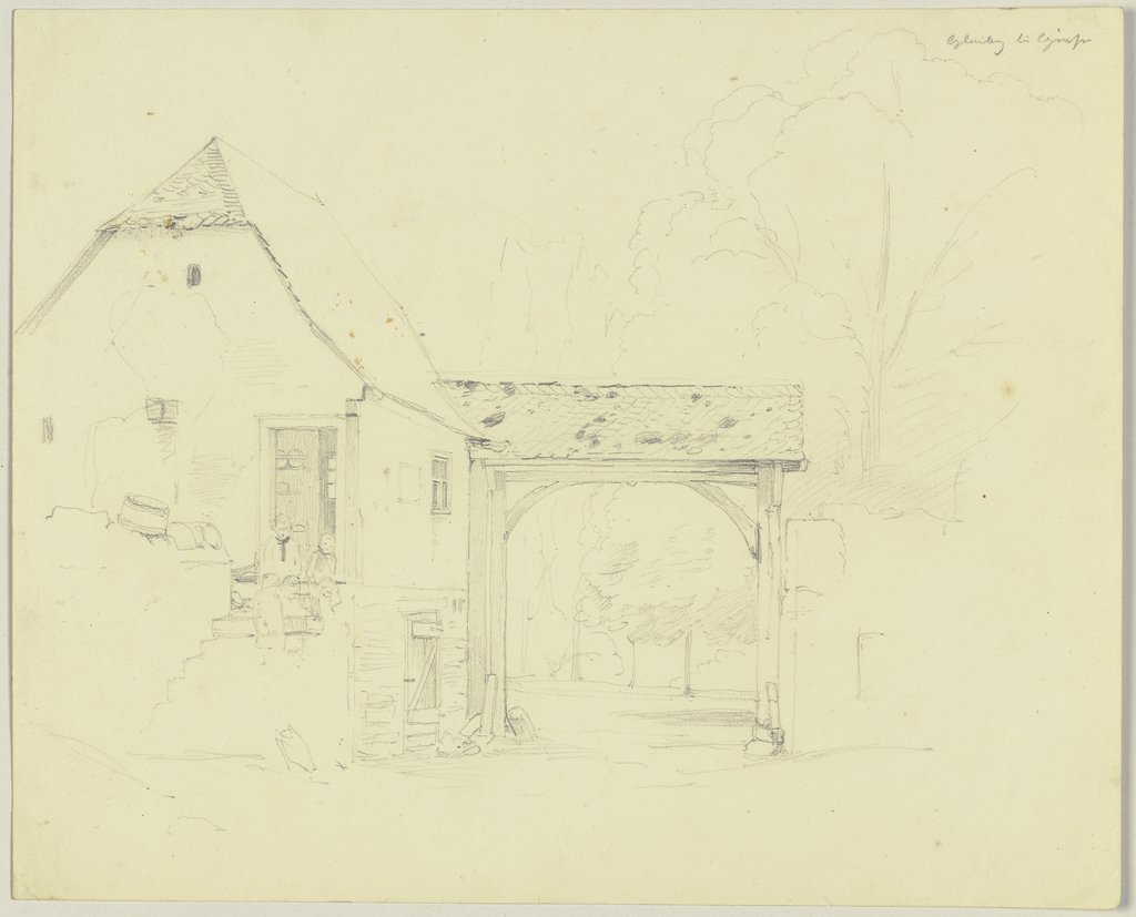 Farmstead with a gateway, Jakob Becker