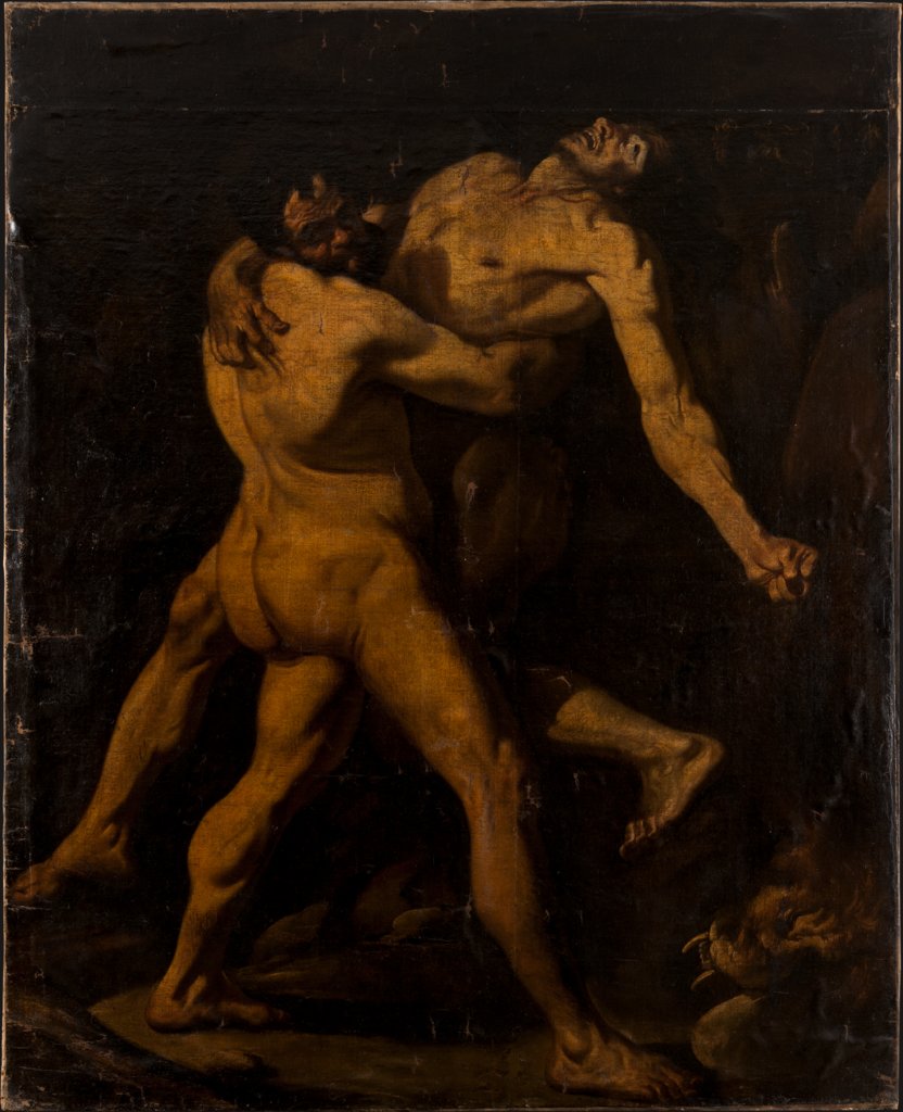 Hercules and Antaeus, Italian Master 17th century