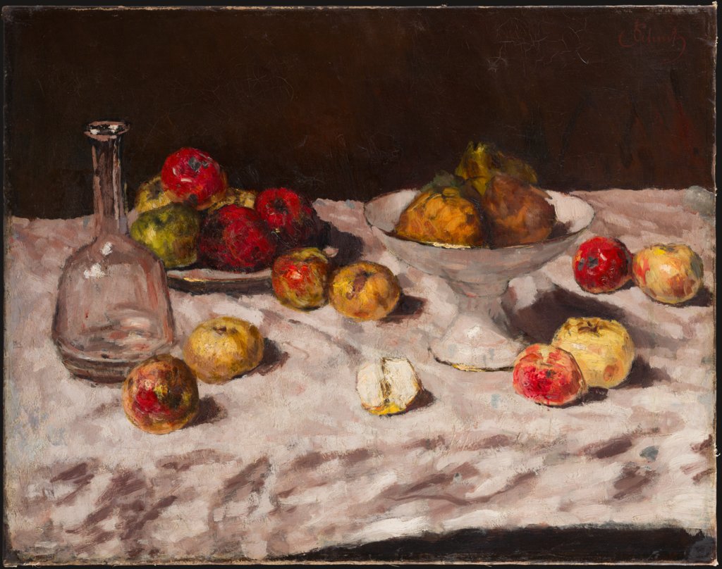 Apples on White, with Half Apple, Carl Schuch
