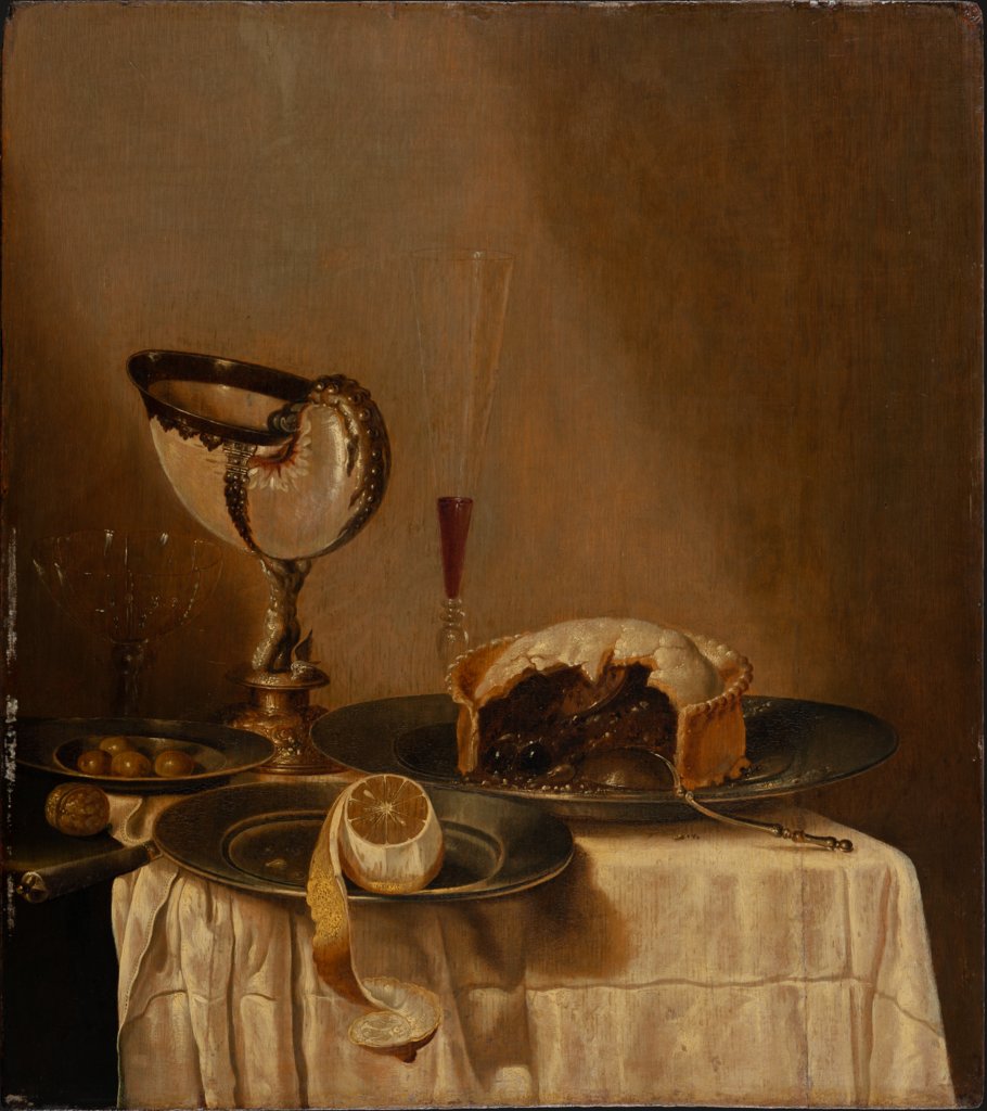 Stillleben mit Nautiluspokal, Kopie nach Willem Claesz. Heda