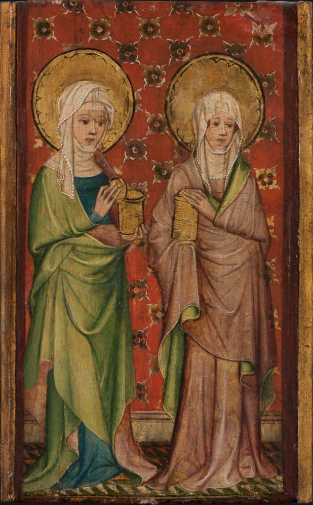 Two out of three Marys at the Sepulchre, Older Master of the Aachen Wardrobe Doors