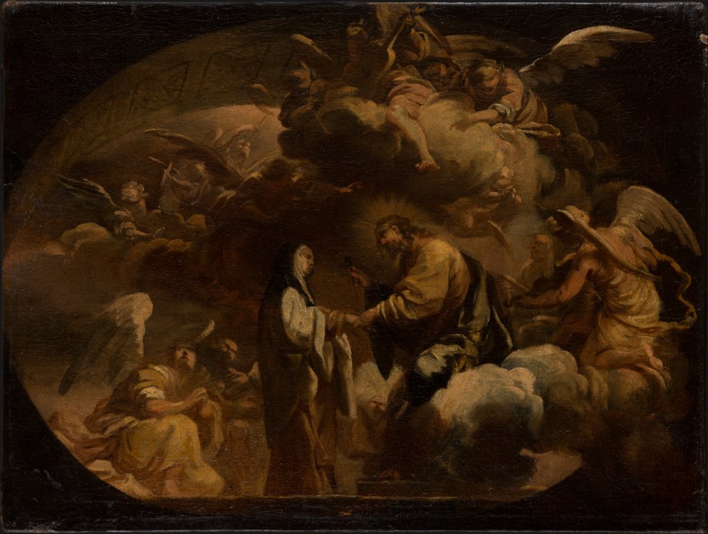 Ceiling design: Christ Handing a Nail (?) to a Nun, Italian Master 18th century