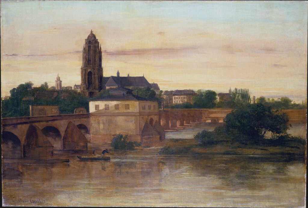 View of Frankfurt with the Old Bridge from Sachsenhausen, Gustave Courbet