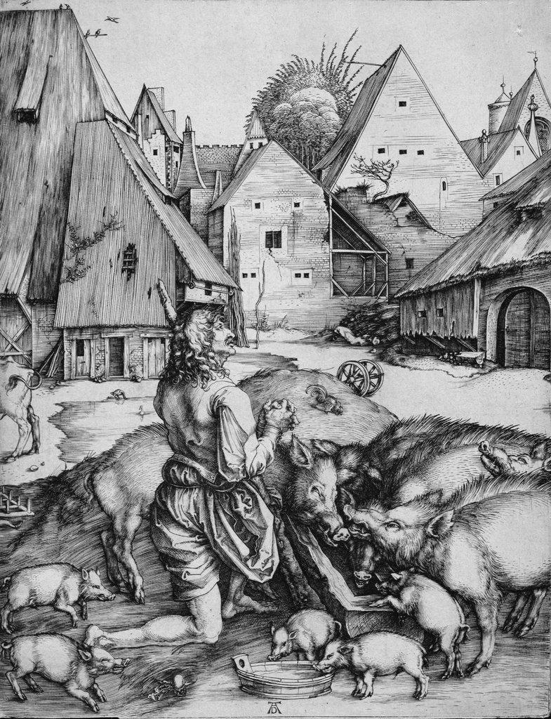 The Prodigal Son amind the Swine, Albrecht Dürer