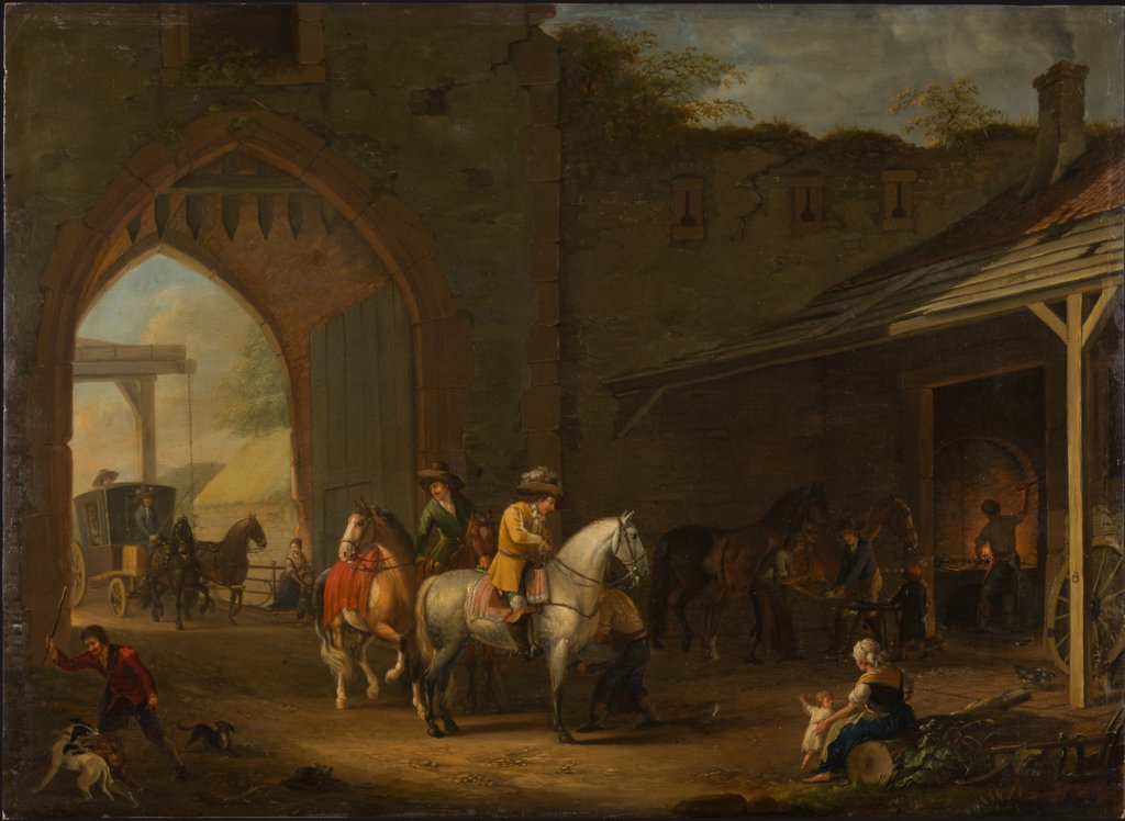 Horsemen at the Blacksmith's, Johann Georg Pforr