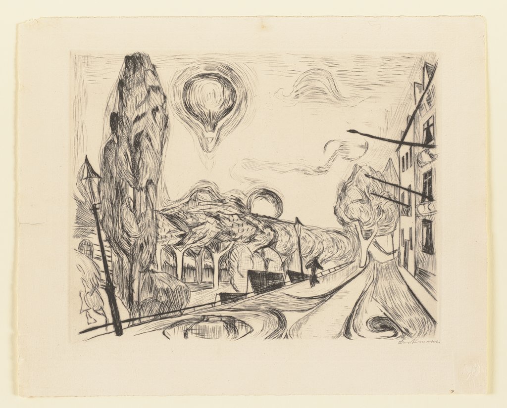 Landschaft mit Ballon, Max Beckmann