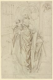 Stehende Madonna mit einer Blume, Meister der Gewandstudien