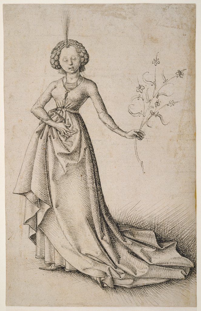 Young Woman with a Floral Vine, Upper Rhine, 15th century