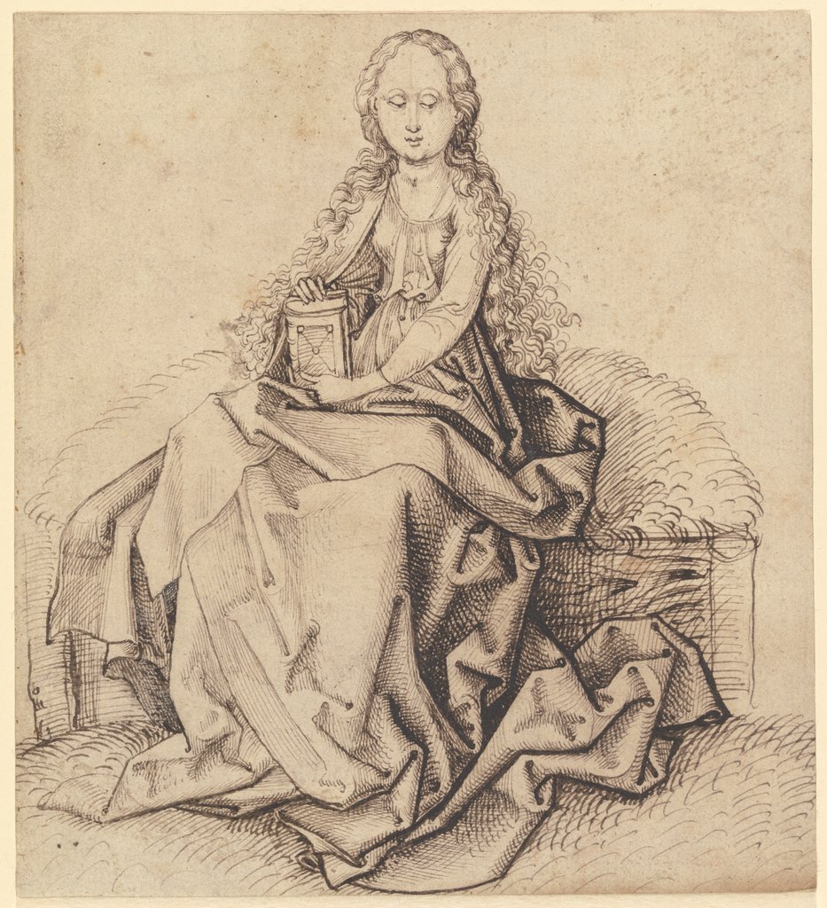 Sitzende Heilige, Martin Schongauer;  Schule; zugeschrieben