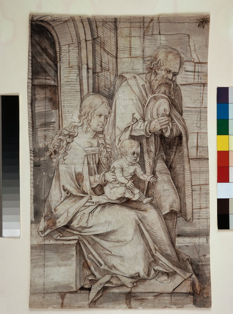 Heilige Familie (linker Teil einer Anbetung der Könige), Hans von Kulmbach