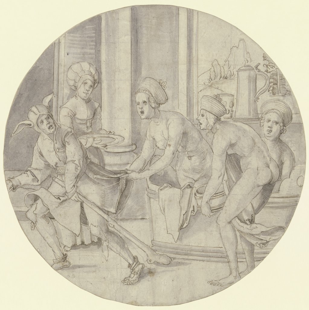 Jester in the ladies' pool, Hans von Kulmbach