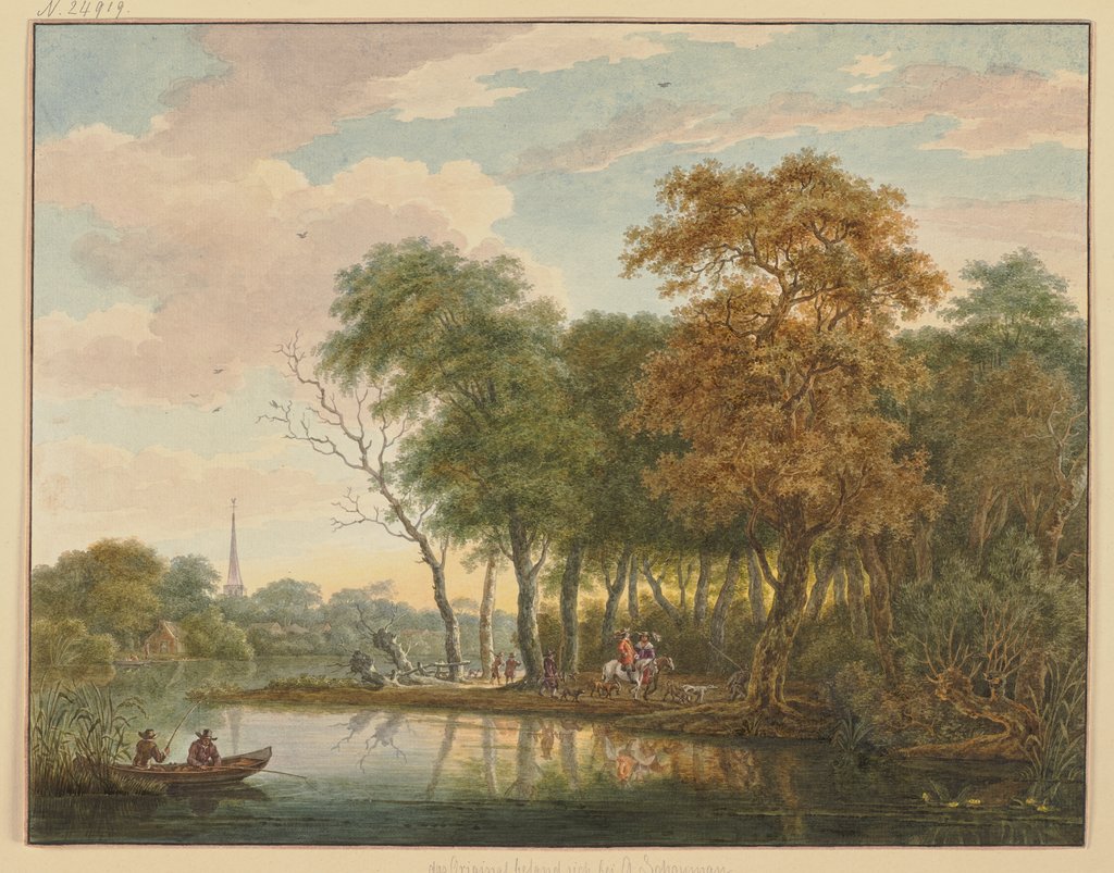 Flusslandschaft mit zwei Reitern, Aert Schouman;   ?, after Daniël Schellinks