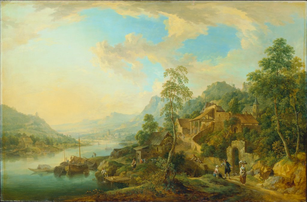 Flusslandschaft im Morgenlicht, Christian Georg Schütz d. Ä.