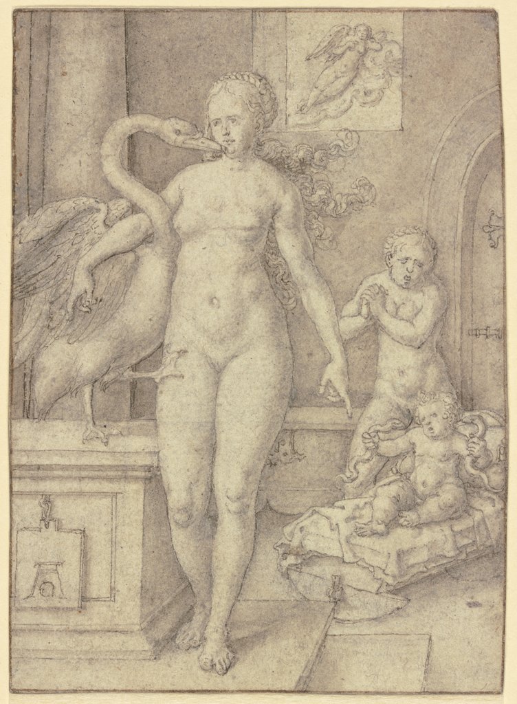 Herkules tötet die Schlangen; Leda mit dem Schwan, Heinrich Aldegrever