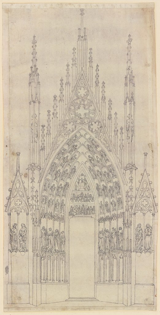 Das nördliche Seitenportal der Westfassade des Straßburger Münsters, Johann Jakob Arhardt