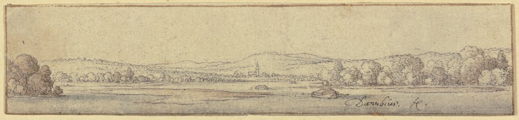 A Donau landscape, Wenceslaus Hollar