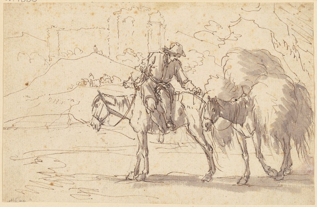 A farmer on a horse, Georg Philipp Rugendas d. Ä.