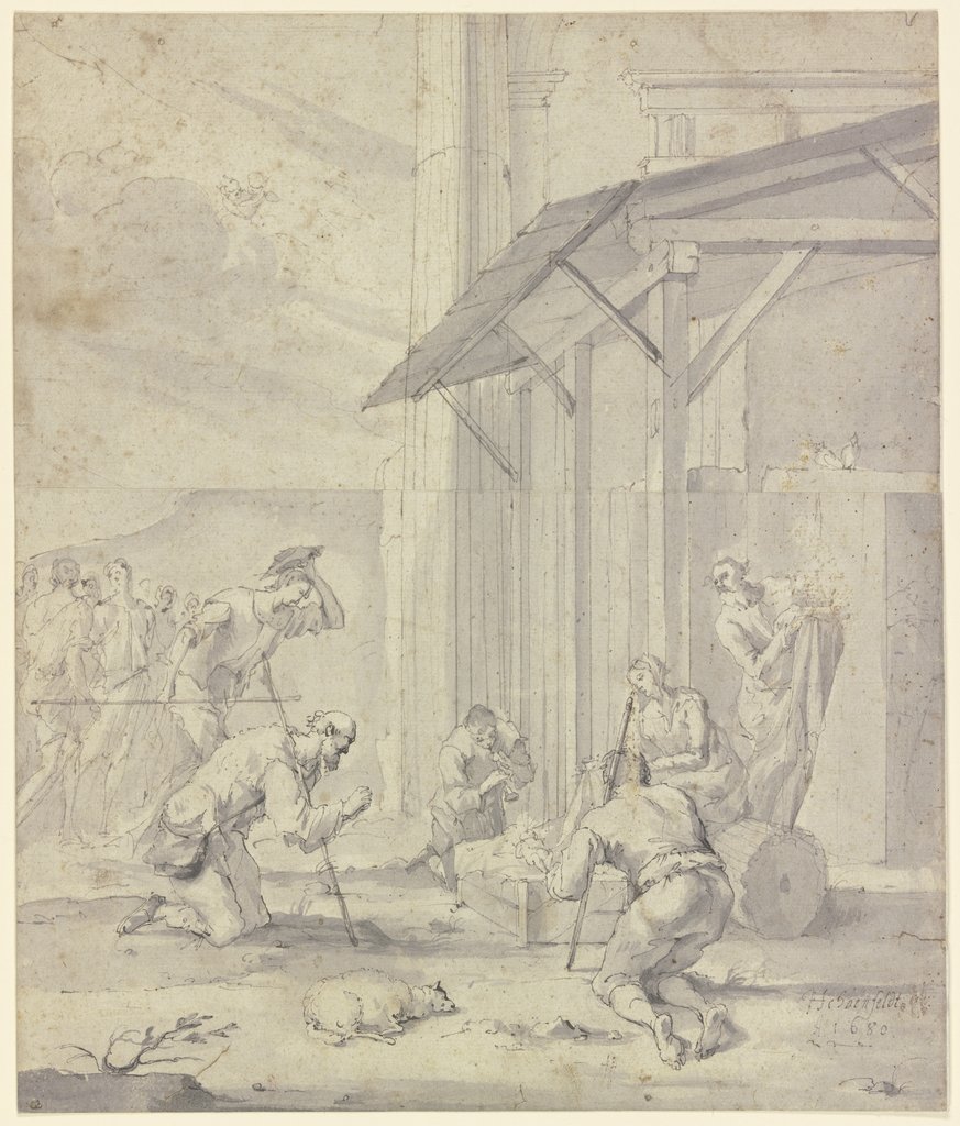 Adoration of the shepherds, Johann Heinrich Schönfeld