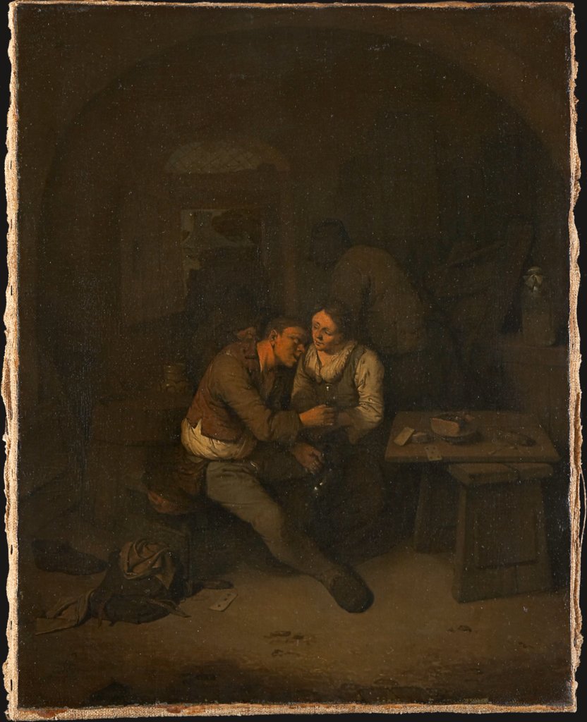 Peasant and Serving Maid in an Inn, Cornelis Pietersz. Bega