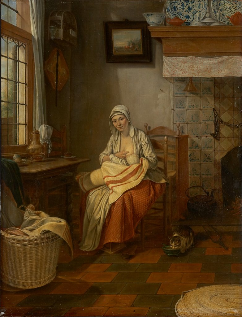 Interieur mit stillender Frau, Gerrit Zegelaar