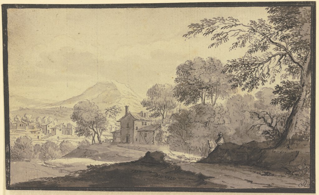 Haus an einem Weg, Johann Ludwig Aberli