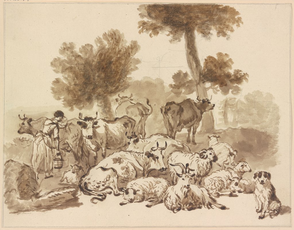 Cattle herds with shephers, Friedrich Wilhelm Hirt