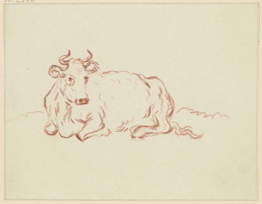 Lying cattle to the left, Friedrich Wilhelm Hirt