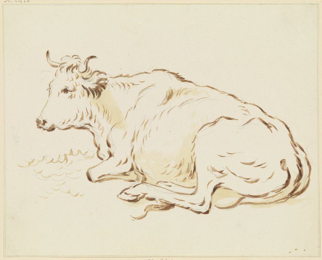 Lying cattle to the left, Friedrich Wilhelm Hirt