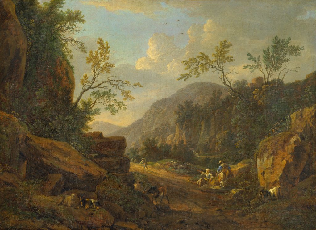 Felsige Landschaft im Abendlicht, Johann Franciscus Ermels