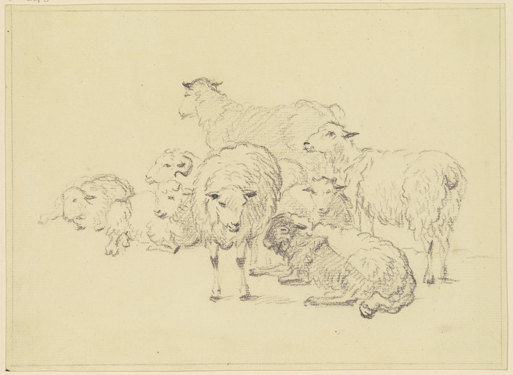 Seven sheep, Friedrich Wilhelm Hirt