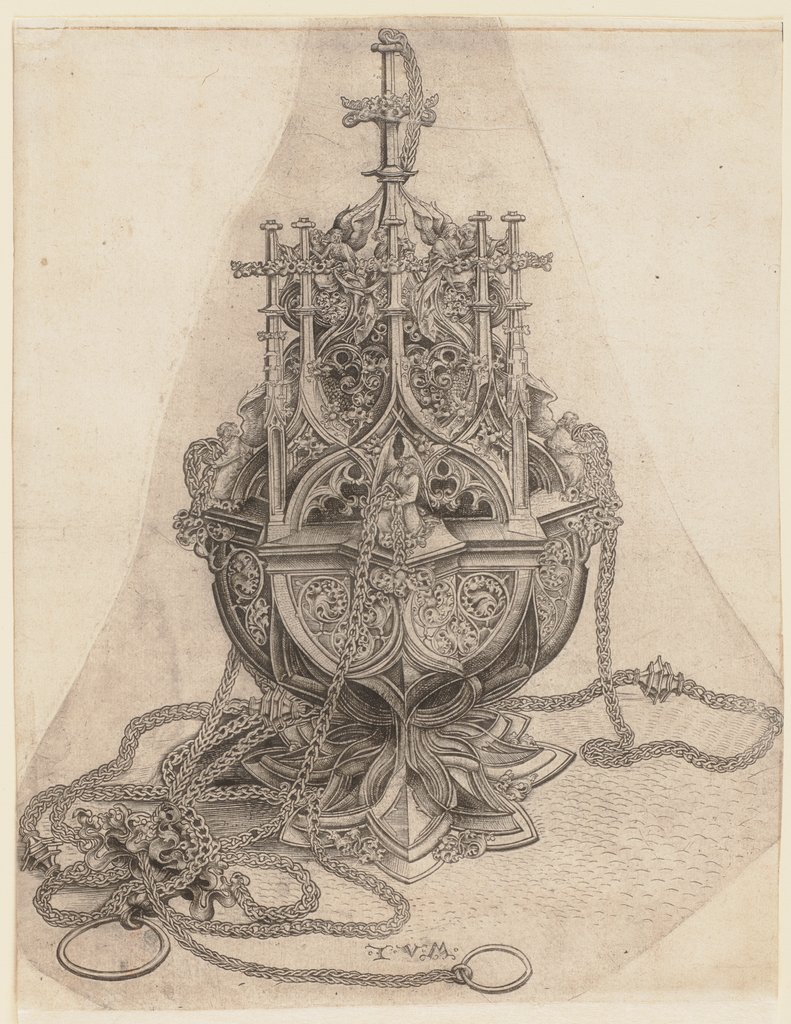 Ein Rauchfass, Israhel van Meckenem d. J., nach Martin Schongauer