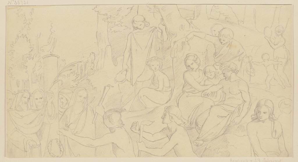 Der Fackellauf (oberer Teil), Unknown, 19th century, Philipp Veit;   attributed