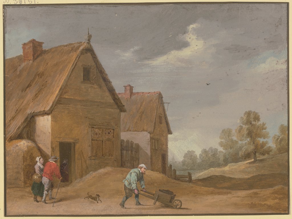 Village scene, Regnu, after David Teniers the Younger