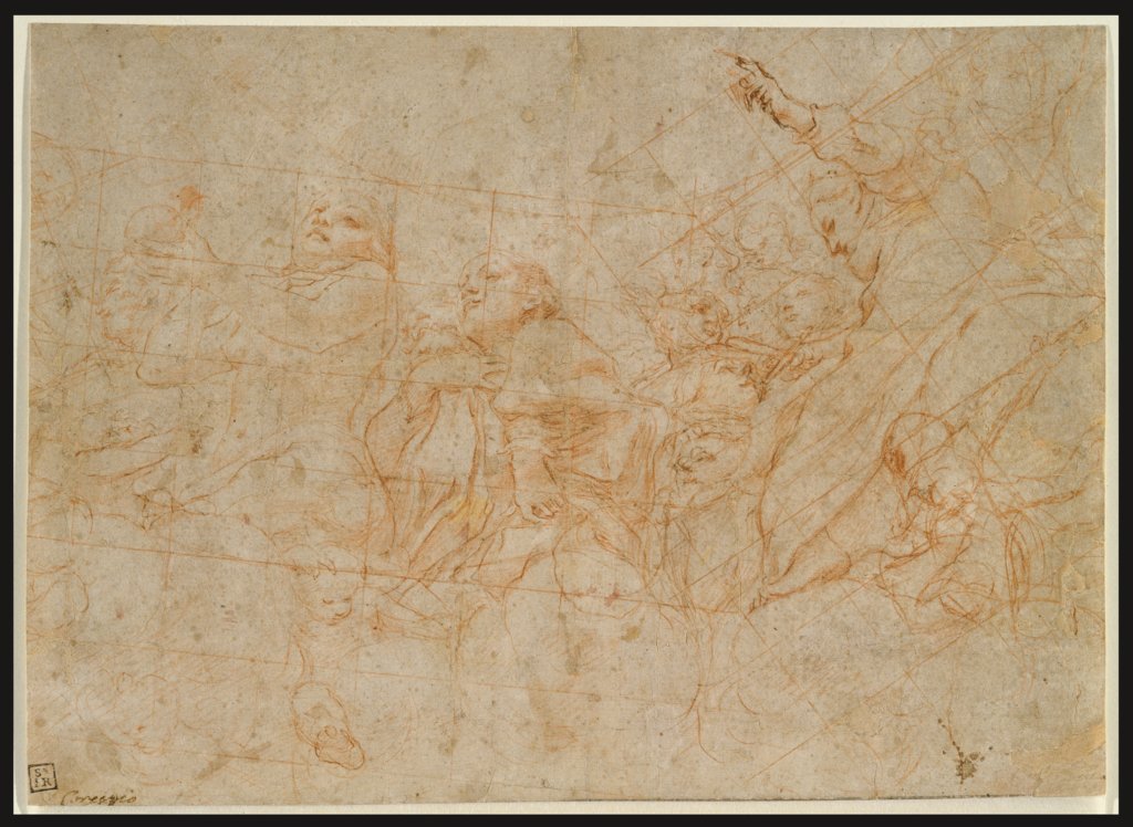 Detail study for the cupola fresco depicting the Assumption of the Virgin in the cathedral of Parma, Correggio