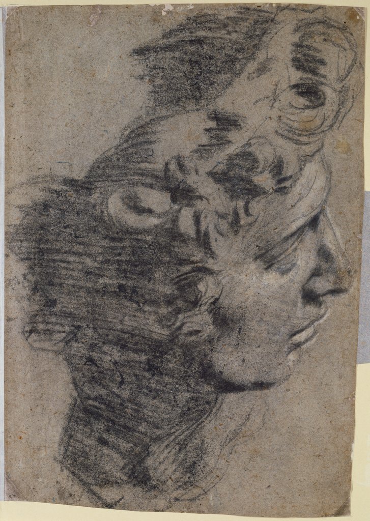 Study after the head of Michelangelo’s ‘Guiliano de’Medici’, Tintoretto, after Michelangelo Buonarroti