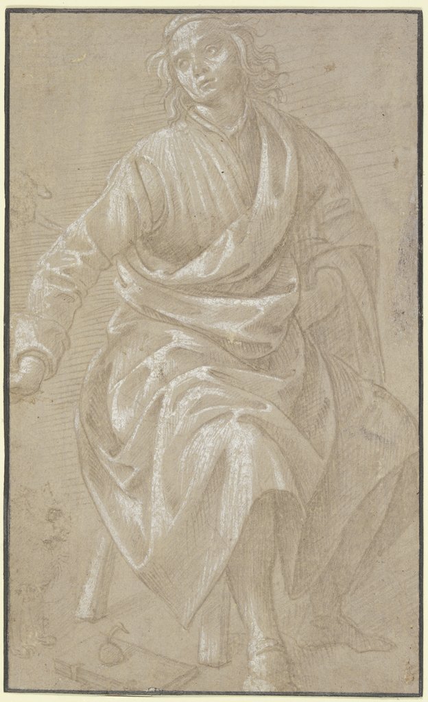 Auf einem Stuhl sitzende Gewandfigur, Filippino Lippi;  Umkreis